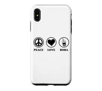 Graphisme Boba Simple et Basique de Peace Love and Boba Coque pour iPhone XS Max