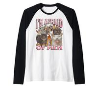 Graphisme bootleg de mème de chat drôle I'm Afraid Of Men Manche Raglan