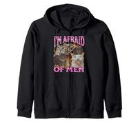 Graphisme bootleg de mème de chat drôle I'm Afraid Of Men Sweat à Capuche