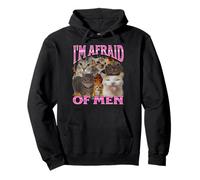 Graphisme bootleg de mème de chat drôle I'm Afraid Of Men Sweat à Capuche