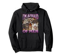 Graphisme bootleg de mème de chat drôle I'm Afraid Of Men Sweat à Capuche
