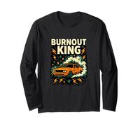 Graphisme Burnout King Muscle Car Smoke Manche Longue