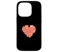 Graphisme Coral Heart Post It Couleur Corail Coque pour iPhone 14 Pro
