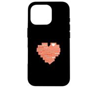 Graphisme Coral Heart Post It Couleur Corail Coque pour iPhone 16 Pro