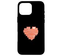 Graphisme Coral Heart Post It Couleur Corail Coque pour iPhone 16 Pro Max
