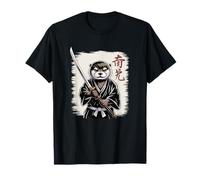 Graphisme d'anime Japonais Otter Samurai Vintage Warrior Art T-Shirt