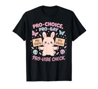 Graphisme d'autonomie corporelle Cute Bunny Choice Pride T-Shirt Graphique avec Valeur, Homme, Noir, M