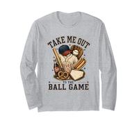 Graphisme de Baseball Vintage Amusant avec Take Me Out to The Ball Manche Longue