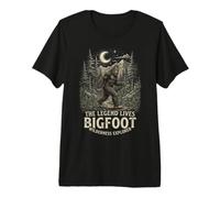 Graphisme de Camping Bigfoot Wilderness Explorer Legend Forest T-Shirt Haut de Gamme
