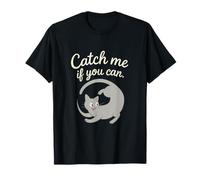 Graphisme de Chat cursif Attrape-Moi si tu Peux T-Shirt