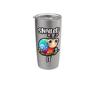 Graphisme de dessin animé amusant et mignon Snail Snail Gobelet isotherme en acier inoxydable double paroi