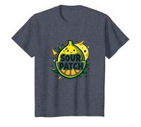 Graphisme de Fruits Kawaii au Citron Sour Patch T-Shirt, Enfant, Bleu Chiné, 2 Ans