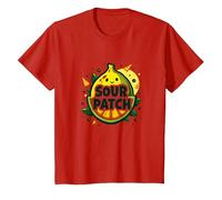 Graphisme de Fruits Kawaii au Citron Sour Patch T-Shirt, Enfant, Rouge, 6 Ans