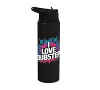 Graphisme de haut-parleur I Love Dubstep Bold Stainless Steel Insulated Water Bottle