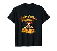 Graphisme de Jeu de Mots Hay Girl Hay Again Sassy Cow Farm T-Shirt