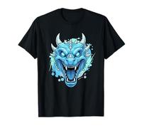 Graphisme de Joueur de Blue Ice Dragon Head Fierce Fantasy T-Shirt