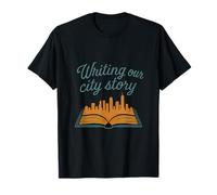 Graphisme de machine à écrire vintage City Story Skyline T-Shirt