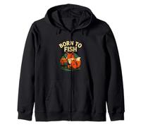 Graphisme de pêche au Renard Mignon de Born to Fish Sweat à Capuche