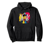 Graphisme de Personnage Pop Western rétro de Cowboy Double Peace Sweat à Capuche