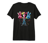 Graphisme de Personnage Pop Western rétro de Cowboy Double Peace T-Shirt Haut de Gamme