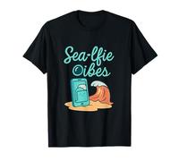 Graphisme de Plage Sea-Life Vibes Neon Turquoise Coral T-Shirt