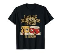 Graphisme de Quai Rouge, Jaune et Noir de Lake Drinking Team T-Shirt
