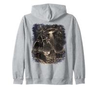 Graphisme de Science-Fiction Vintage Western UFO Cowboy Alien Desert Sweat à Capuche