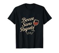 Graphisme de vin Booze sans Regrets pour Enterrement de Vie de Jeune Fille T-Shirt