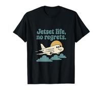 Graphisme de Voyage et d'aventure Jetset Life No Regrets T-Shirt