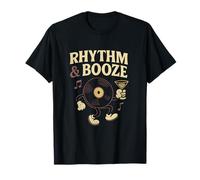 Graphisme d'équipage de fête Vintage en Vinyle Rhythm & Booze T-Shirt