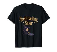 Graphisme d'halloween en Forme de sorcière Mignonne avec Une étoile Qui Lance des Sorts T-Shirt