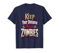 Graphisme d'horreur Amusant Keep Distance from Zombies T-Shirt