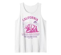 Graphisme d'ours californien The Golden State Est. 1850 Vintage Débardeur
