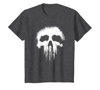 Graphisme du Logo Scary Grungy Skull de Marvel The Punisher T-Shirt, Enfant, Chiné Foncé, 10 Ans