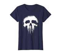 Graphisme du Logo Scary Grungy Skull de Marvel The Punisher T-Shirt, Femme, Bleu Marine, 3XL