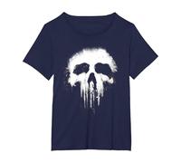 Graphisme du Logo Scary Grungy Skull de Marvel The Punisher T-Shirt, Femme Grandes Tailles, Bleu Marine, 6X