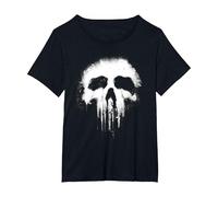 Graphisme du Logo Scary Grungy Skull de Marvel The Punisher T-Shirt, Femme Grandes Tailles, Noir, 1X