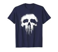 Graphisme du Logo Scary Grungy Skull de Marvel The Punisher T-Shirt, Homme, Bleu Marine, XXL