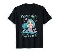 Graphisme en Forme de Licorne et de sirène Ocean Hair Dont Care T-Shirt