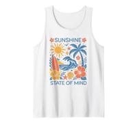Graphisme Estival Vintage Sunshine State of Mind pour Les Vacances à la Plage Débardeur