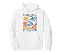 Graphisme Estival Vintage Sunshine State of Mind pour Les Vacances à la Plage Sweat à Capuche