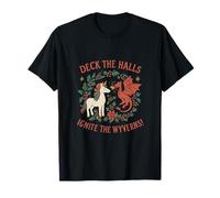 Graphisme Fantastique de Deck The Halls Ignite The Wyverns Holiday Fantasy T-Shirt