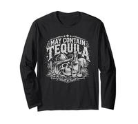 Graphisme Funny May Contain Tequila Western Skull Manche Longue