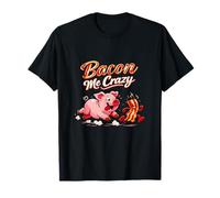 Graphisme gastronomique Bacon Me Crazy Pig Chasing Bacon T-Shirt