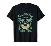 Graphisme Good Vibes Under Palm Trees Beach Day T-Shirt
