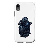 Graphisme Gothique foncé Hear See Speak No Evil Skulls Coque pour iPhone XR