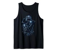 Graphisme Gothique foncé Hear See Speak No Evil Skulls Débardeur