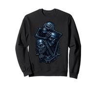 Graphisme Gothique foncé Hear See Speak No Evil Skulls Sweatshirt