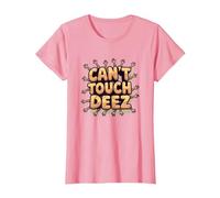Graphisme Humoristique Can't Touch Deez Nuts T-Shirt, Femme, Rose, 3XL
