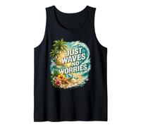 Graphisme Just Waves No Worries Tropical Beach Relax Débardeur